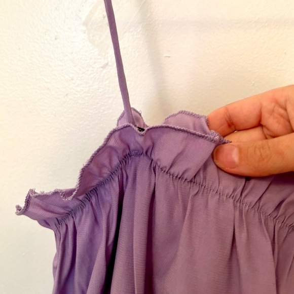 Shein Lavender Ruffle Crop Top w Elastic Size S - Picture 2 of 7